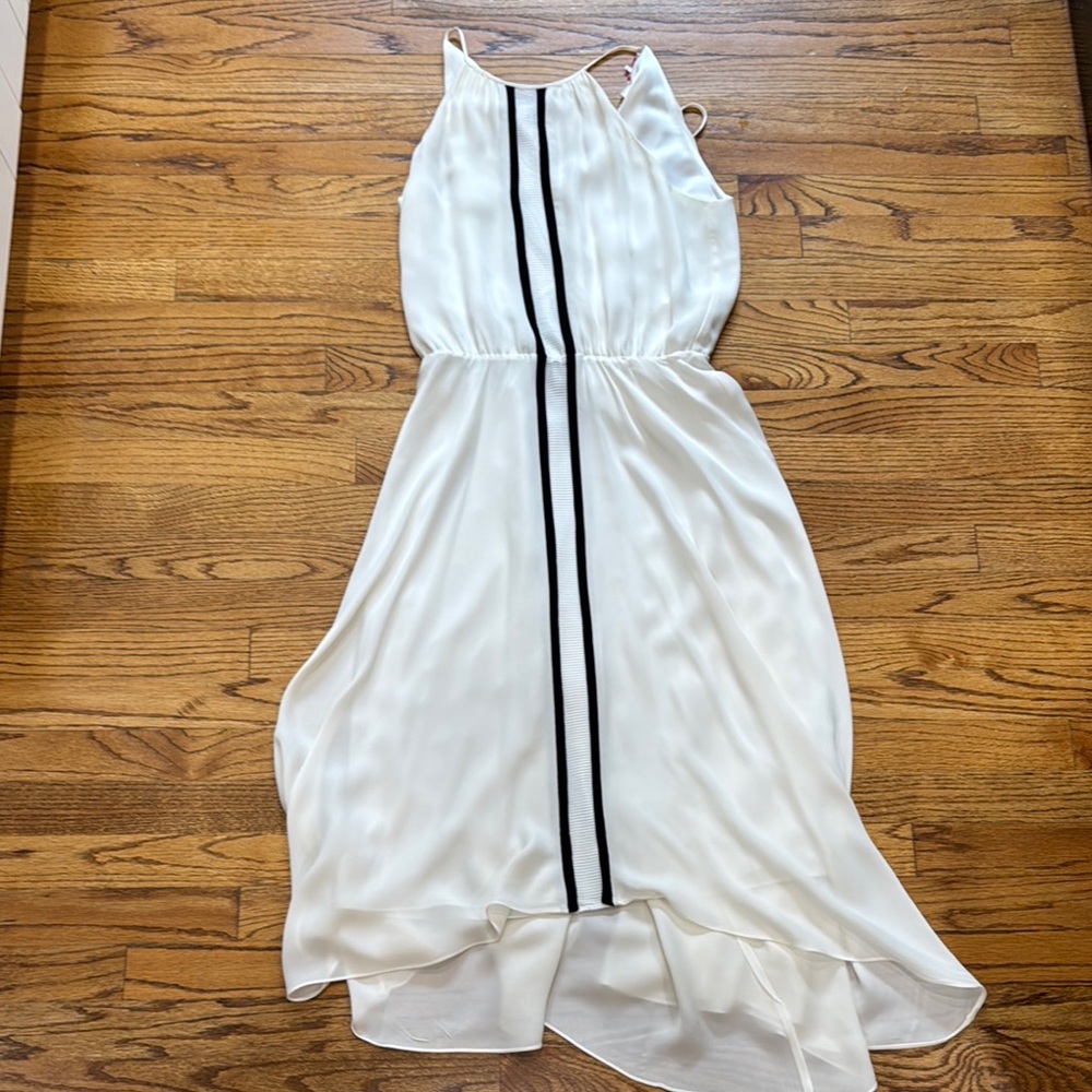 Parker Asymmetrical High-Low Cream Halter Sundress